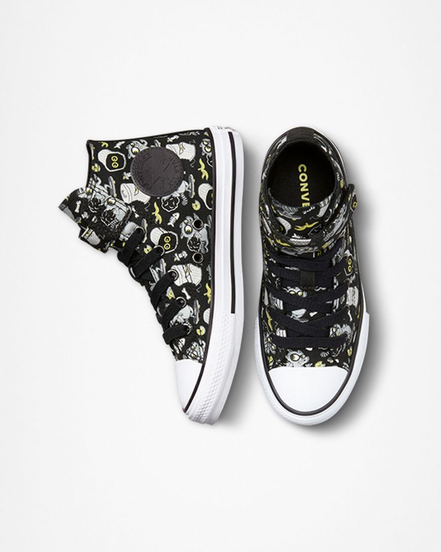 Tenis Converse Chuck Taylor All Star Easy-On Raccoons Cano Alto Menino Pretas Cinzentas | PT O01978T